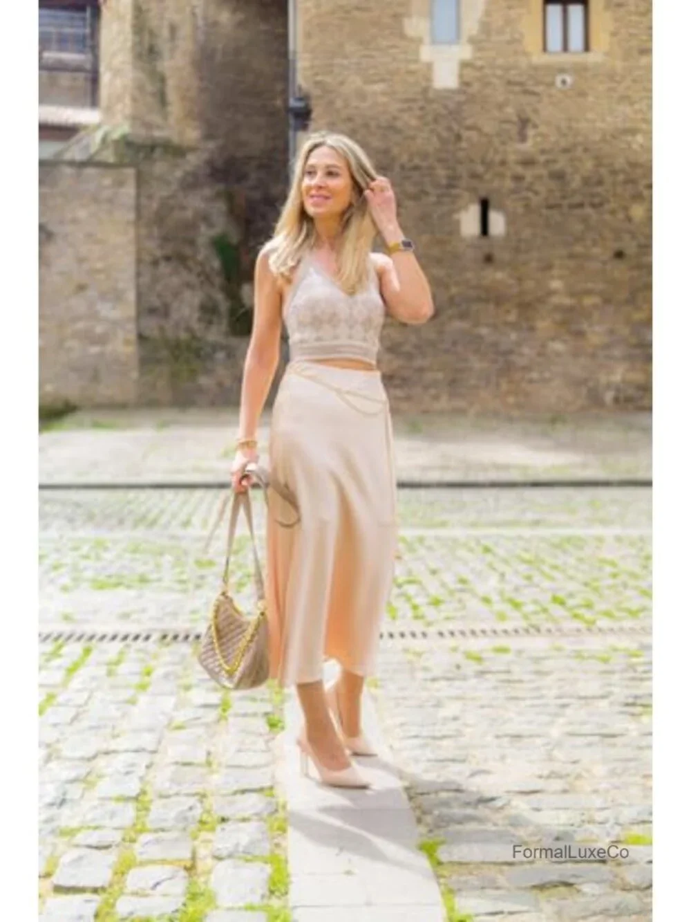 Satin Midi Skirt High Waisted Slim Fit Elegant Work Wear